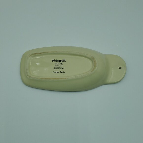 Pfaltzgraff Garden Party Spoon Rest Purple Floral Spoon Holder Violet Spoon Rest - Picture 4 of 5